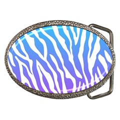 White Tiger Purple & Blue Animal Fur Print Stripes Belt Buckles