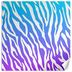 White Tiger Purple & Blue Animal Fur Print Stripes Canvas 12  X 12 