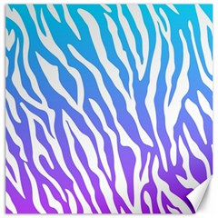 White Tiger Purple & Blue Animal Fur Print Stripes Canvas 20  X 20 