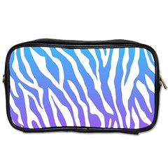 White Tiger Purple & Blue Animal Fur Print Stripes Toiletries Bag (two Sides) by Casemiro