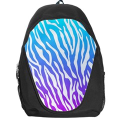 White Tiger Purple & Blue Animal Fur Print Stripes Backpack Bag