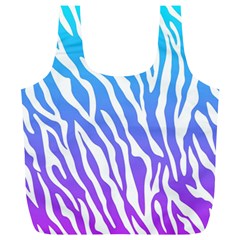 White Tiger Purple & Blue Animal Fur Print Stripes Full Print Recycle Bag (xl)