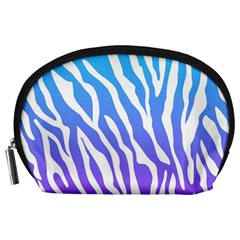 White Tiger Purple & Blue Animal Fur Print Stripes Accessory Pouch (large)