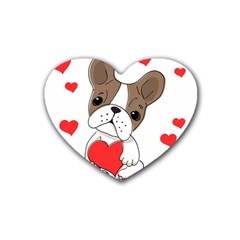 French Bulldog Hearts Heart Coaster (4 Pack)  by SomethingForEveryone