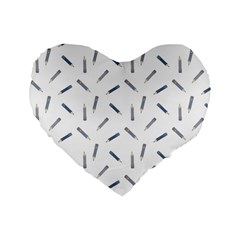 Gray Pencils On A Light Background Standard 16  Premium Heart Shape Cushions by SychEva