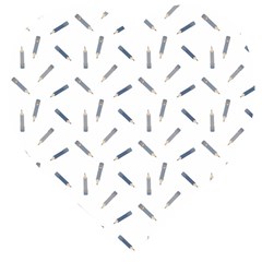 Gray Pencils On A Light Background Wooden Puzzle Heart by SychEva