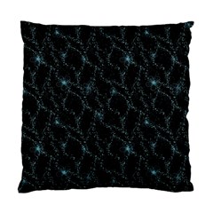 Turquoise Abstract Flowers With Splashes On A Dark Background  Abstract Print Standard Cushion Case (two Sides) by SychEva