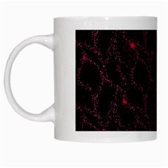 Pink Abstract Flowers With Splashes On A Dark Background  Abstract Print White Mugs by SychEva