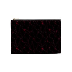 Pink Abstract Flowers With Splashes On A Dark Background  Abstract Print Cosmetic Bag (medium) by SychEva