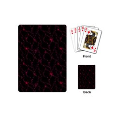 Pink Abstract Flowers With Splashes On A Dark Background  Abstract Print Playing Cards Single Design (mini) by SychEva