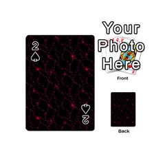 Pink Abstract Flowers With Splashes On A Dark Background  Abstract Print Playing Cards 54 Designs (mini) by SychEva