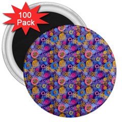 Multicolored Circles And Spots 3  Magnets (100 Pack) by SychEva