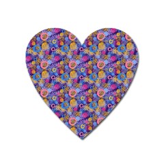 Multicolored Circles And Spots Heart Magnet by SychEva