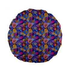 Multicolored Circles And Spots Standard 15  Premium Round Cushions by SychEva