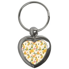 Yellow Juicy Pears And Apricots Key Chain (heart) by SychEva