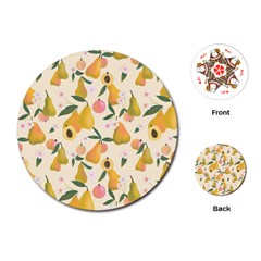 Yellow Juicy Pears And Apricots Playing Cards Single Design (round) by SychEva