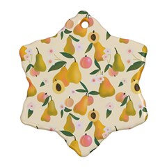 Yellow Juicy Pears And Apricots Ornament (snowflake) by SychEva