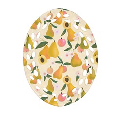 Yellow Juicy Pears And Apricots Oval Filigree Ornament (two Sides) by SychEva