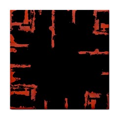 Red And Black Abstract Grunge Print Face Towel by dflcprintsclothing