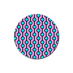 A Chain Of Blue Circles Rubber Round Coaster (4 Pack)  by SychEva