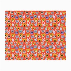 Cute Faces Of Dogs And Cats With Glasses Small Glasses Cloth by SychEva