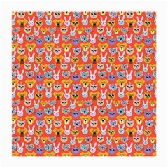 Cute Faces Of Dogs And Cats With Glasses Medium Glasses Cloth (2 Sides) by SychEva