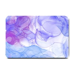 Purple And Blue Alcohol Ink  Small Doormat  by Dazzleway