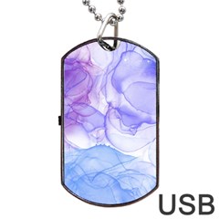 Purple And Blue Alcohol Ink  Dog Tag Usb Flash (one Side) by Dazzleway