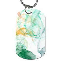 Green And Orange Alcohol Ink Dog Tag (one Side) by Dazzleway