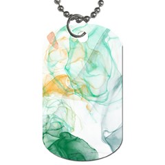 Green And Orange Alcohol Ink Dog Tag (two Sides) by Dazzleway