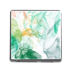 Green And Orange Alcohol Ink Memory Card Reader (square 5 Slot) by Dazzleway