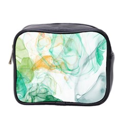 Green And Orange Alcohol Ink Mini Toiletries Bag (two Sides) by Dazzleway