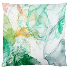 Green And Orange Alcohol Ink Large Flano Cushion Case (one Side) by Dazzleway