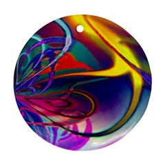 Colorful Rainbow Modern Paint Pattern 13 Ornament (Round)