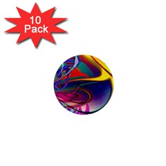 Colorful Rainbow Modern Paint Pattern 13 1  Mini Buttons (10 pack) 