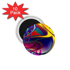 Colorful Rainbow Modern Paint Pattern 13 1.75  Magnets (10 pack) 