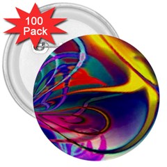 Colorful Rainbow Modern Paint Pattern 13 3  Buttons (100 pack) 