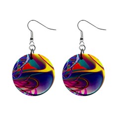 Colorful Rainbow Modern Paint Pattern 13 Mini Button Earrings