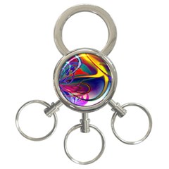 Colorful Rainbow Modern Paint Pattern 13 3-Ring Key Chain