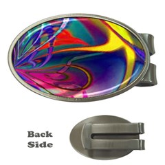 Colorful Rainbow Modern Paint Pattern 13 Money Clips (Oval) 