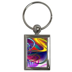 Colorful Rainbow Modern Paint Pattern 13 Key Chain (Rectangle)