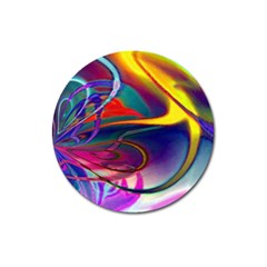 Colorful Rainbow Modern Paint Pattern 13 Magnet 3  (Round)