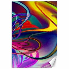 Colorful Rainbow Modern Paint Pattern 13 Canvas 12  x 18 