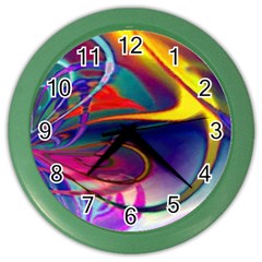 Colorful Rainbow Modern Paint Pattern 13 Color Wall Clock