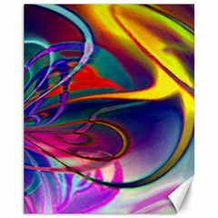 Colorful Rainbow Modern Paint Pattern 13 Canvas 11  x 14 