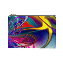 Colorful Rainbow Modern Paint Pattern 13 Cosmetic Bag (Large)