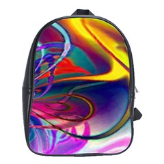 Colorful Rainbow Modern Paint Pattern 13 School Bag (Large)