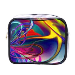 Colorful Rainbow Modern Paint Pattern 13 Mini Toiletries Bag (One Side)