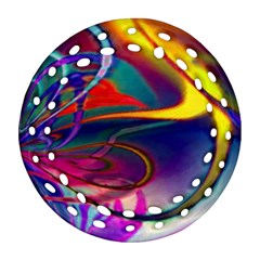 Colorful Rainbow Modern Paint Pattern 13 Ornament (round Filigree) by DinkovaArt