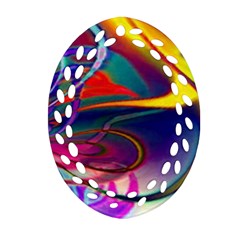 Colorful Rainbow Modern Paint Pattern 13 Ornament (Oval Filigree)